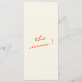 Hand geschreven getekend geschilderd eigenzinnige  menu (Achterkant)