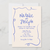 Hand geschreven getekend moderne funky foto bruilo kaart (Voorkant)