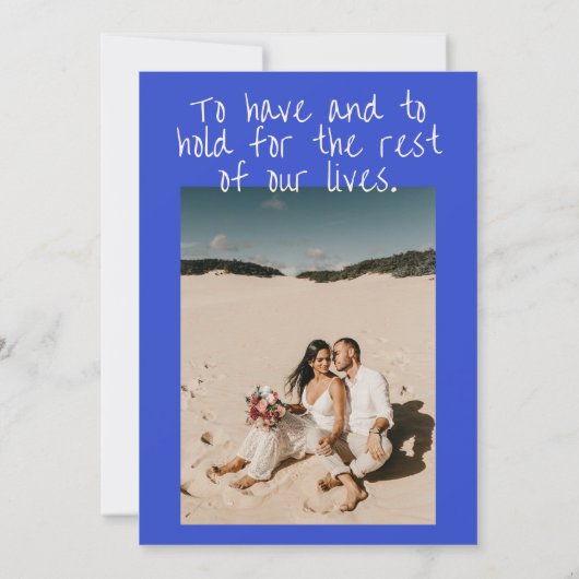 Hand geschreven getekend moderne funky foto bruilo kaart (Achterkant)