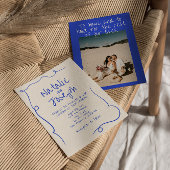 Hand geschreven getekend moderne funky foto bruilo kaart