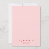 Hand geschreven getekend roze eigenzinnige leuke v kaart (Achterkant)