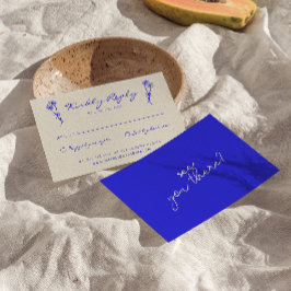 Hand geschreven getekende blauwe retro gewaagde br RSVP kaartje