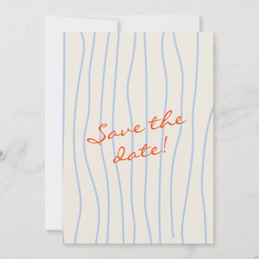 Hand geschreven getekende geschilderde retro grill save the date (Voorkant)