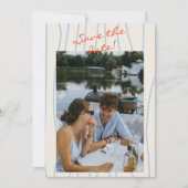 Hand geschreven getekende geschilderde retro grill save the date (Voorkant)