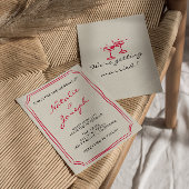 Hand geschreven getekende grillige retro leuke bru kaart