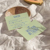 Hand geschreven getekende kleurrijke retro funky b RSVP kaartje