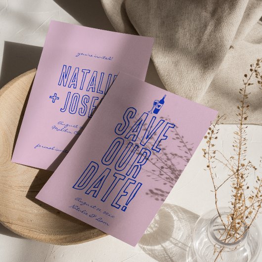 Hand geschreven getekende kleurrijke retro unieke save the date