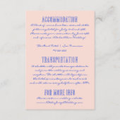 Hand geschreven getekende  retro bruiloft details informatiekaartje (Voorkant)