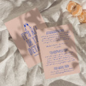 Hand geschreven getekende  retro bruiloft details informatiekaartje