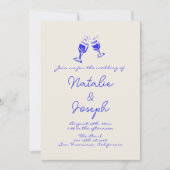 Hand geschreven getrokken retro alles in één bruil kaart (Voorkant)