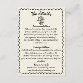 Hand geschreven getrokken retro eigenzinnige bruil informatiekaartje (Voorkant)