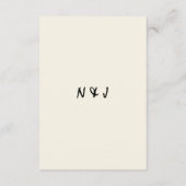 Hand geschreven getrokken retro eigenzinnige bruil informatiekaartje (Achterkant)