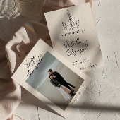 Hand geschreven getrokken retro eigenzinnige foto save the date