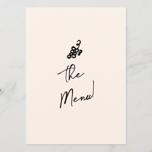 Hand geschreven getrokken retro eigenzinnige uniek menu (Achterkant)