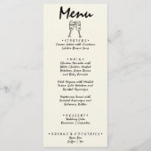 Hand geschreven getrokken retro eigenzinnige uniek menu (Voorkant)