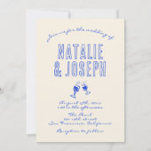 Hand geschreven getrokken retro  foto bruiloft kaart (Voorkant)