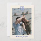 Hand geschreven getrokken retro  foto bruiloft kaart (Achterkant)