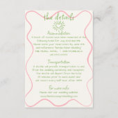 Hand geschreven getrokken retro funky bruiloft det informatiekaartje (Voorkant)