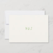 Hand geschreven getrokken retro funky moderne brui RSVP kaartje (Achterkant)