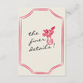 Hand geschreven getrokken retro grillige bruiloft informatiekaartje (Achterkant)