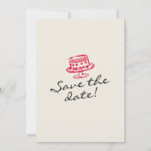 Hand geschreven getrokken retro grillige leuke bru save the date (Voorkant)