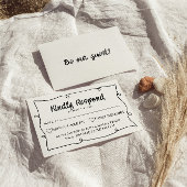 Hand geschreven getrokken Retro Lijst Modern Bruil RSVP Kaartje