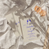 Hand geschreven getrokken retro plezier unieke bru kaart