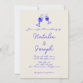 Hand geschreven getrokken retro plezier unieke bru kaart (Voorkant)