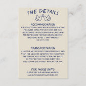 Hand geschreven getrokken retro unieke bruiloft de informatiekaartje (Voorkant)