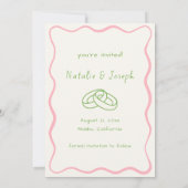 Hand geschreven getrokken Retro Unieke Leuk Modern Save The Date (Achterkant)