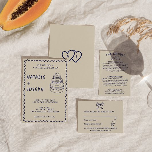 Hand geschreven getrokken Retro Unieke Leuk Modern Save The Date