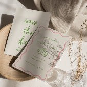 Hand geschreven getrokken Retro Unieke Leuk Modern Save The Date