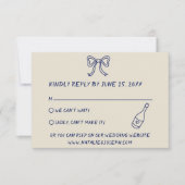 Hand geschreven getrokken retro unieke moderne bru RSVP kaartje (Voorkant)