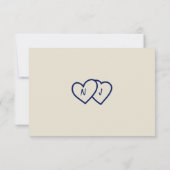 Hand geschreven getrokken retro unieke moderne bru RSVP kaartje (Achterkant)