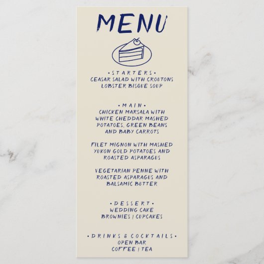 Hand geschreven getrokken retro vet moderne boho b menu (Voorkant)