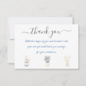 Hand geschreven huis planten dank u invoegen kaart (Voorkant)