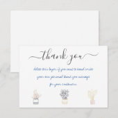 Hand geschreven huis planten dank u invoegen kaart (Voorkant / Achterkant)