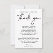 Hand geschreven in plaats van gunsten Place Card Aankondiging (Voorkant)