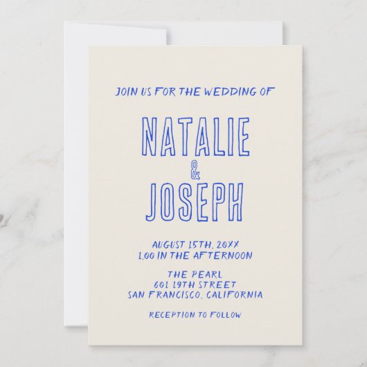 Hand-geschreven Kleurrijke Retro Bold 70s Fotobrui Kaart (Voorkant)