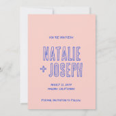 Hand geschreven Kleurrijke Retro Bold Moderne Brui Save The Date (Achterkant)