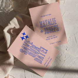 Hand geschreven Kleurrijke Retro Bold Moderne Brui Save The Date