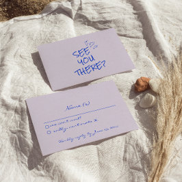 Hand geschreven kleurrijke retro funky bruiloft de RSVP kaartje