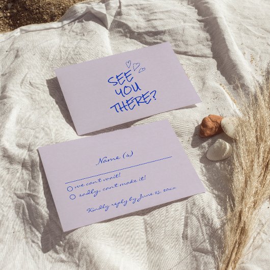 Hand geschreven kleurrijke retro funky bruiloft de RSVP kaartje