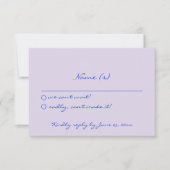 Hand geschreven kleurrijke retro funky bruiloft de RSVP kaartje (Voorkant)