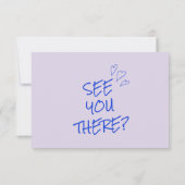 Hand geschreven kleurrijke retro funky bruiloft de RSVP kaartje (Achterkant)