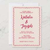 Hand-geschreven Kleurrijke Retro Leuk Unieke Bruil Kaart (Voorkant)