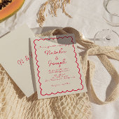 Hand-geschreven Kleurrijke Retro Leuk Unieke Bruil Kaart