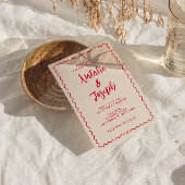 Hand-geschreven Kleurrijke Retro Leuk Unieke Bruil Kaart