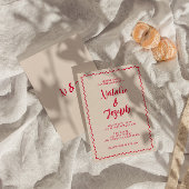 Hand-geschreven Kleurrijke Retro Leuk Unieke Bruil Kaart