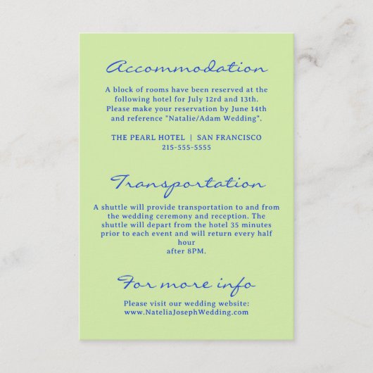 Hand geschreven kleurrijke retro moderne bruiloft informatiekaartje (Voorkant)